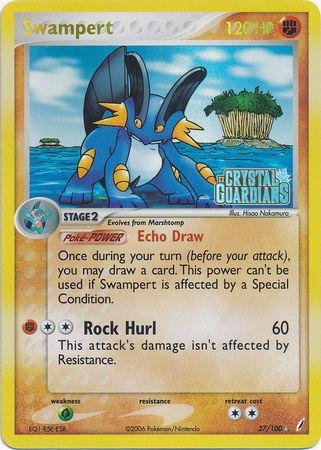 Swampert [Reverse Holo] (Stamped) 27/100 - Crystal Guardians (LP)