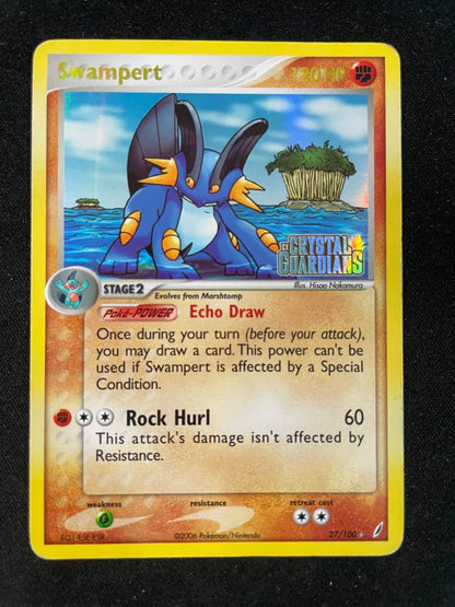 Swampert [Reverse Holo] (Stamped) 27/100 - Crystal Guardians (LP)