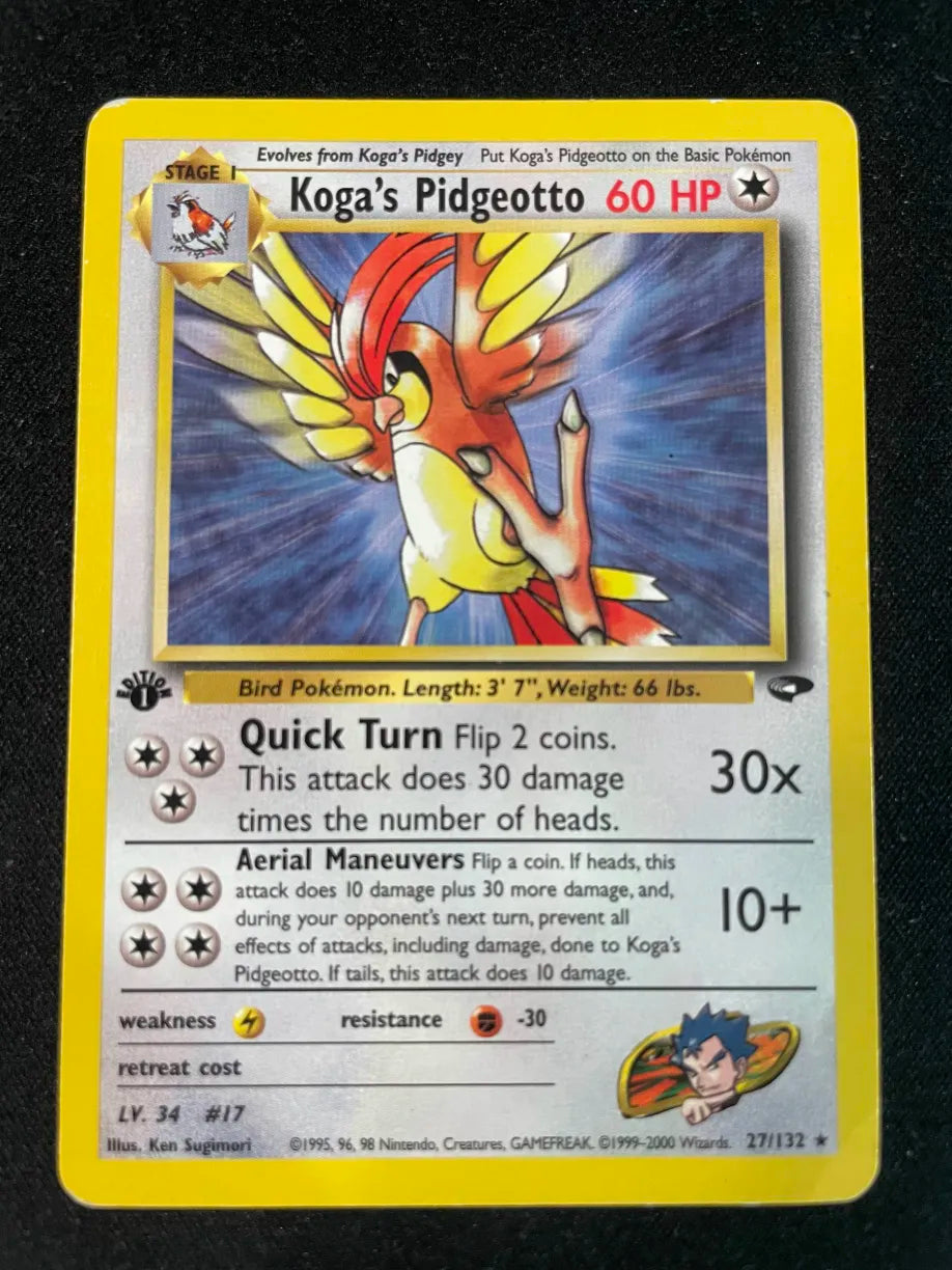 Koga's Pidgeotto [1st Edition] 27/132 - Gym Challenge (MP)