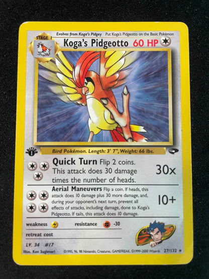 Koga's Pidgeotto [1st Edition] 27/132 - Gym Challenge (MP)