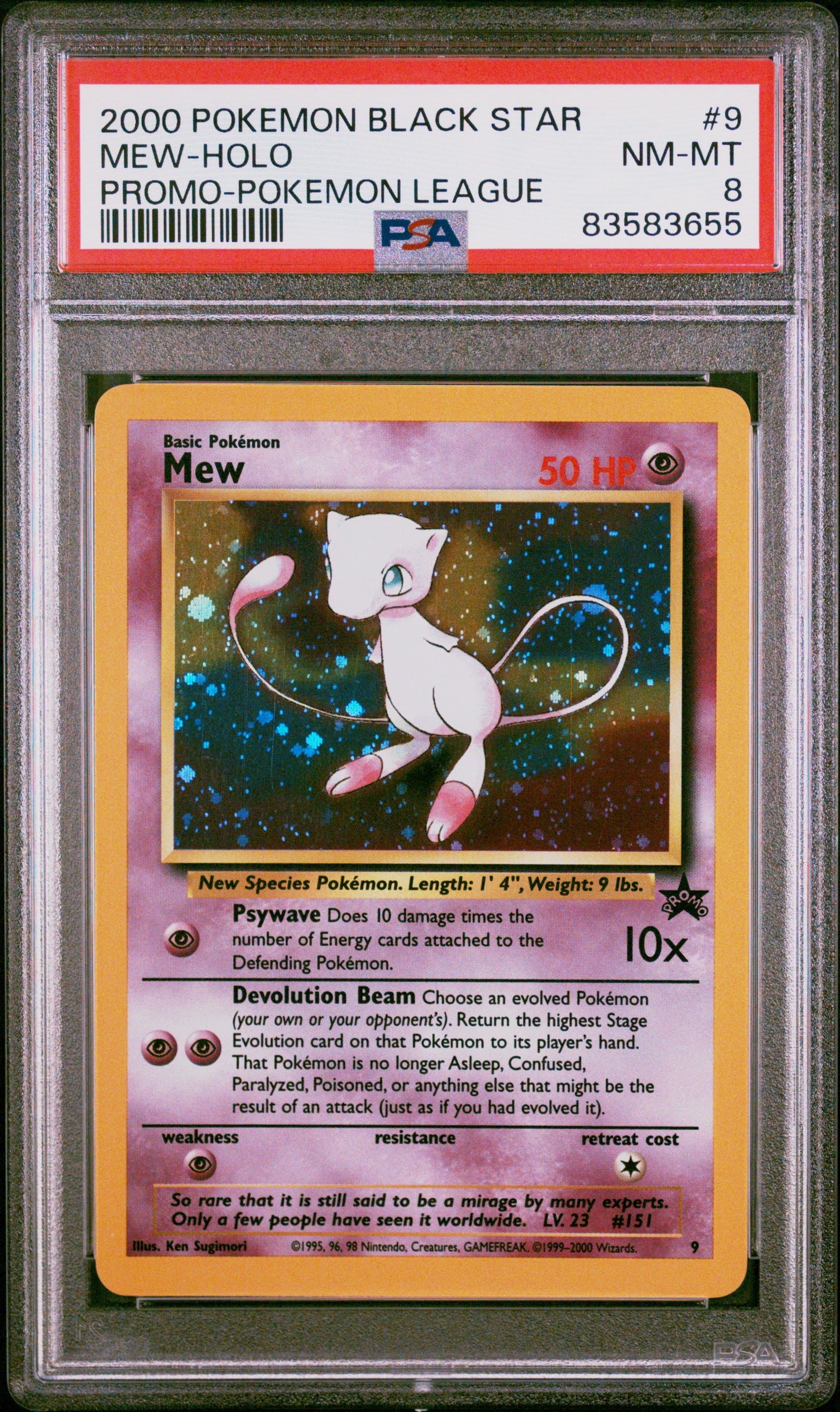 (2000) Mew Black Star Promo Holo #9 - PSA 8